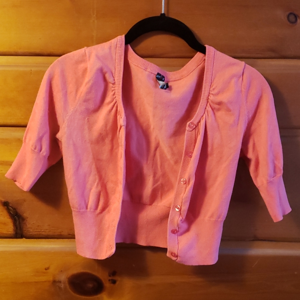 Cropped button up sweater
